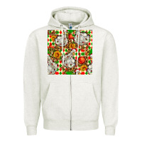 Oatmeal Heather christmas leopard duck Zipper Hoodie - FaDigitalArtStudio