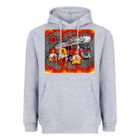 Heather Grey fire truck gnomes Heavyweight Hoodie - Artiststas