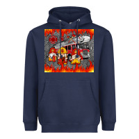 Navy fire truck gnomes Heavyweight Hoodie - Artiststas