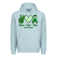 Blue Mist Peace love cure Liver Cancer Premium Hoodie - NancyCooperArtShop