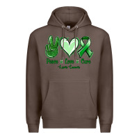 Coffee Peace love cure Liver Cancer Premium Hoodie - NancyCooperArtShop