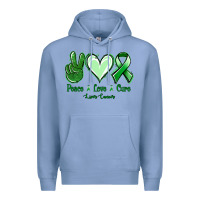 Colony Blue Peace love cure Liver Cancer Premium Hoodie - NancyCooperArtShop