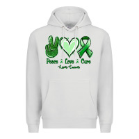 Dove Grey Peace love cure Liver Cancer Premium Hoodie - NancyCooperArtShop