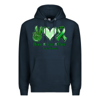 Navy Peace love cure Liver Cancer Premium Hoodie - NancyCooperArtShop