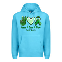 Ocean Blue Peace love cure Liver Cancer Premium Hoodie - NancyCooperArtShop