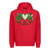 Red Peace love cure Liver Cancer Premium Hoodie - NancyCooperArtShop