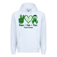 White Peace love cure Liver Cancer Premium Hoodie - NancyCooperArtShop