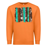 Carrot western cowhide wood and turquoise glitter brushstrokes Premium Sweatshirt - Artiststas