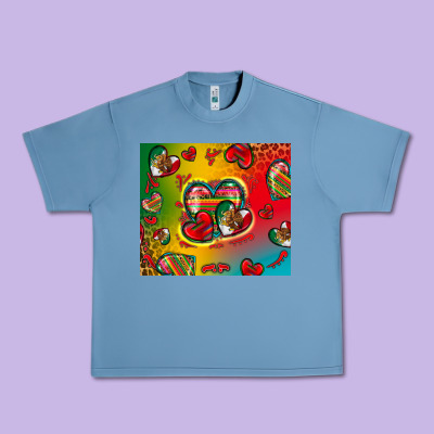 Mexico Hearts Urban Heavy Tee Designed By Zillion Design Studio
