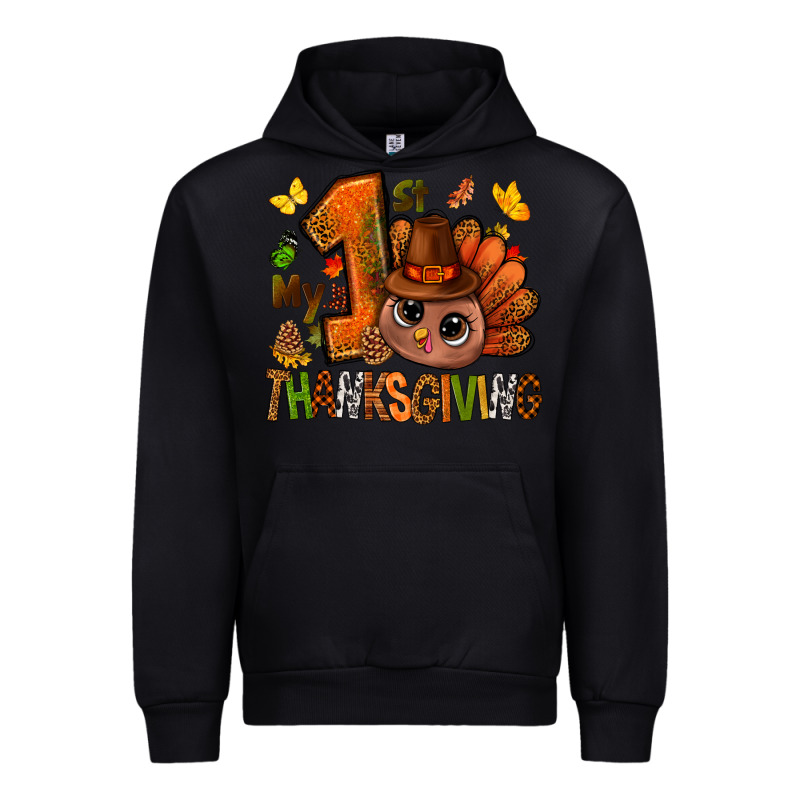 My First Thanksgiving With Turkey Bbs Urban Hoodie by BundleAndBundleShop | Teevron