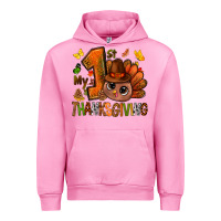 Fuchsia Pink my first thanksgiving with turkey bbs Urban Hoodie - BundleAndBundleShop