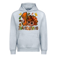 Heather Grey my first thanksgiving with turkey bbs Urban Hoodie - BundleAndBundleShop