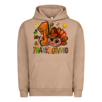 Pigment Burro my first thanksgiving with turkey bbs Urban Hoodie - BundleAndBundleShop