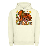 Pigment Pistachio my first thanksgiving with turkey bbs Urban Hoodie - BundleAndBundleShop