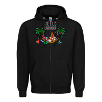 Black hello summer Zipper Hoodie - CowhideDigitalArt