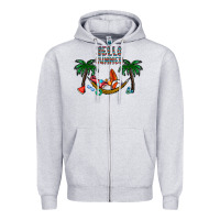 Heather Grey hello summer Zipper Hoodie - CowhideDigitalArt