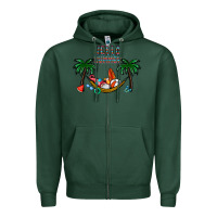 Sports Green hello summer Zipper Hoodie - CowhideDigitalArt