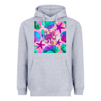 Heather Grey summer beach seamless pattern Heavyweight Hoodie - BundleAndBundleShop