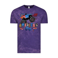 Cloud Purple fourth of july monster truck all american boy Vintage Tee - RanaPortraitStore