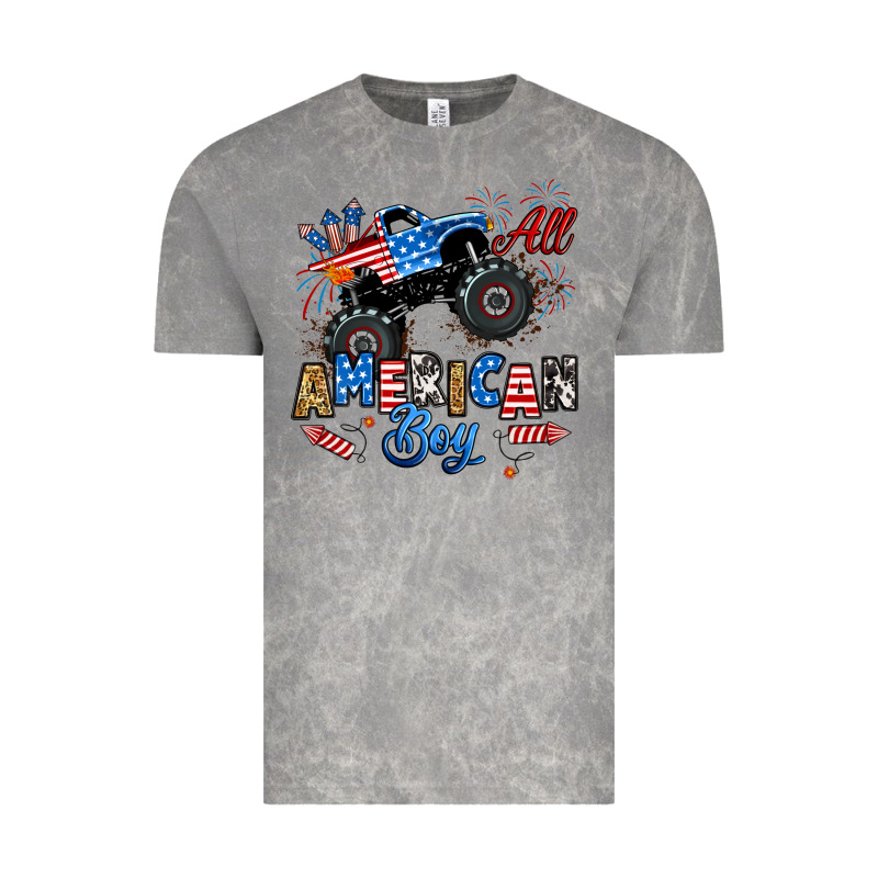 Fourth Of July Monster Truck All American Boy Vintage Tee by RanaPortraitStore | Teevron
