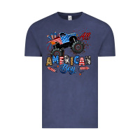 Vintage Denim fourth of july monster truck all american boy Vintage Tee - RanaPortraitStore