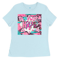 Baby Blue hope breast cancer Ladies Tee - AdoDesignShop