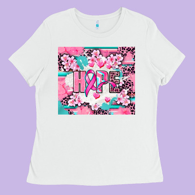Hope Breast Cancer Ladies Tee Designed By Adodesignshop