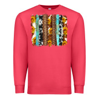 Cardinal western cowhide leopard turquoise brushstrokes Premium Sweatshirt - Artiststas