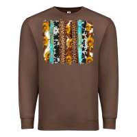 Chestnut western cowhide leopard turquoise brushstrokes Premium Sweatshirt - Artiststas