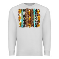 Dove Grey western cowhide leopard turquoise brushstrokes Premium Sweatshirt - Artiststas