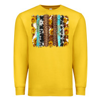 Lemon western cowhide leopard turquoise brushstrokes Premium Sweatshirt - Artiststas