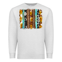 Oatmeal Heather western cowhide leopard turquoise brushstrokes Premium Sweatshirt - Artiststas