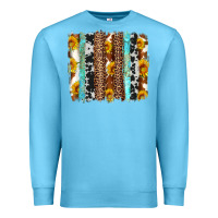 Ocean Blue western cowhide leopard turquoise brushstrokes Premium Sweatshirt - Artiststas
