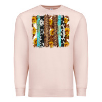 Pale Pink western cowhide leopard turquoise brushstrokes Premium Sweatshirt - Artiststas