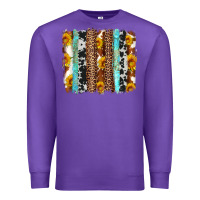 Purple western cowhide leopard turquoise brushstrokes Premium Sweatshirt - Artiststas