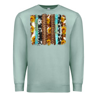 Seafoam western cowhide leopard turquoise brushstrokes Premium Sweatshirt - Artiststas