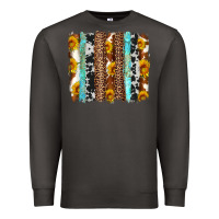 Smoke western cowhide leopard turquoise brushstrokes Premium Sweatshirt - Artiststas