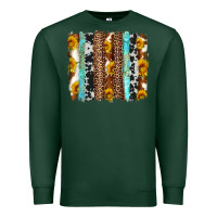 Sports Green western cowhide leopard turquoise brushstrokes Premium Sweatshirt - Artiststas