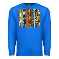True Royal western cowhide leopard turquoise brushstrokes Premium Sweatshirt - Artiststas