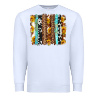 Western Cowhide Leopard Turquoise Brushstrokes Premium Sweatshirt | Teevron