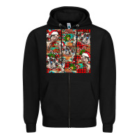 Black christmas pig  aztec Zipper Hoodie - FaDigitalArtStudio