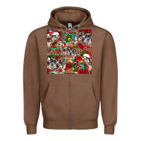Chestnut christmas pig  aztec Zipper Hoodie - FaDigitalArtStudio