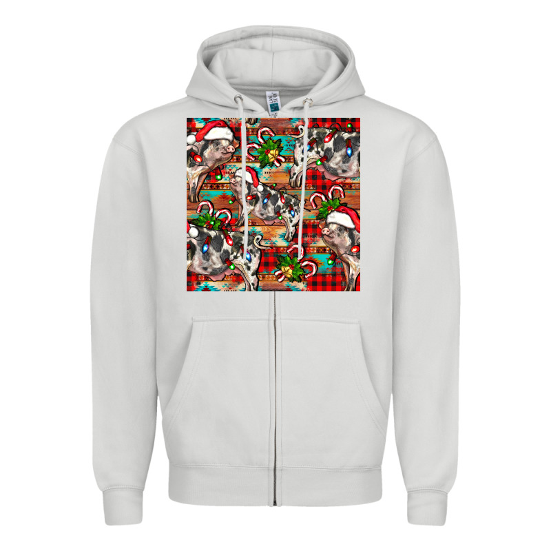 Christmas Pig  Aztec Zipper Hoodie by FaDigitalArtStudio | Teevron