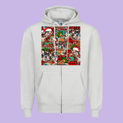 Christmas Pig  Aztec Zipper Hoodie Designed By Fadigitalartstudio