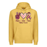 Antique Gold Peace love cure Uterine Cancer Premium Hoodie - NancyCooperArtShop