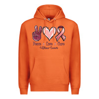 Carrot Peace love cure Uterine Cancer Premium Hoodie - NancyCooperArtShop