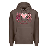 Coffee Peace love cure Uterine Cancer Premium Hoodie - NancyCooperArtShop