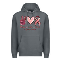Rock Peace love cure Uterine Cancer Premium Hoodie - NancyCooperArtShop
