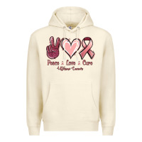 Sandshell Peace love cure Uterine Cancer Premium Hoodie - NancyCooperArtShop