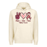 Tofu Peace love cure Uterine Cancer Premium Hoodie - NancyCooperArtShop